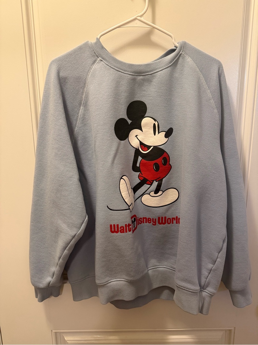 Disney Walt Disney World Mickey Mouse Blue Raglan Sweatshirt XL Retro
